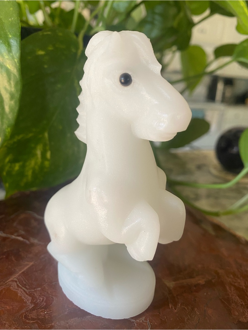White Jade Horse Figurine - Rearing Pose